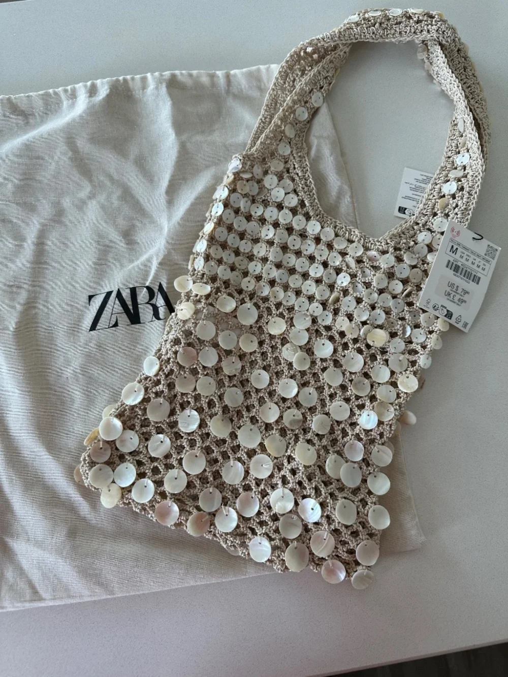 NWT Zara Beaded Shoulder Bag